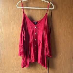 TORRID RED SIZE 3 COLD SHOULDER TOP